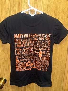 Custom Amityville Graphic Tee in Black and Orange